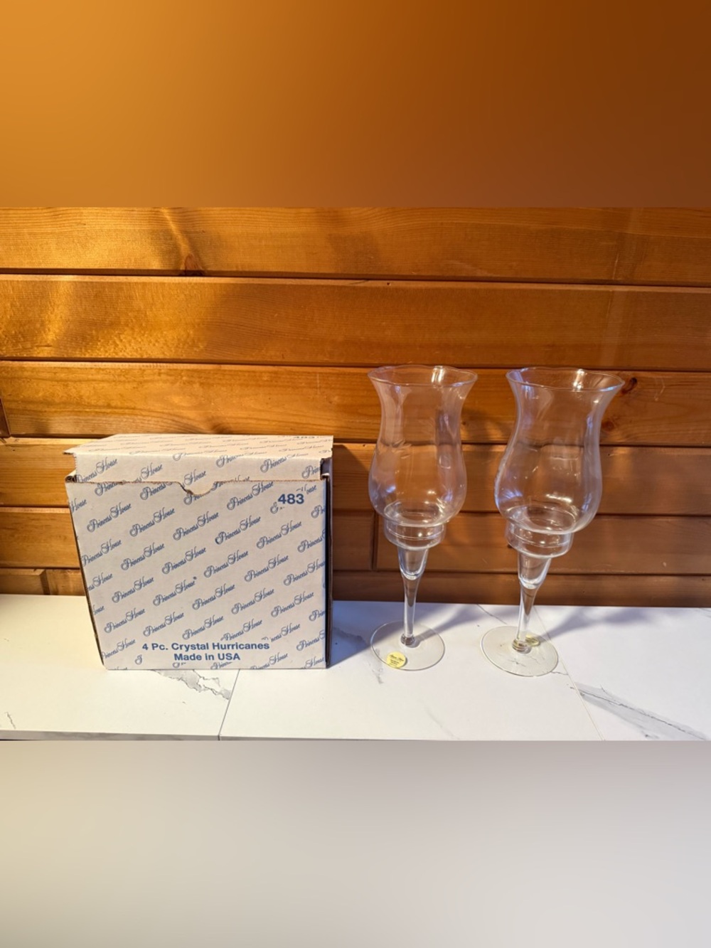 Princess House Clear Crystal Stemware with Gold Label